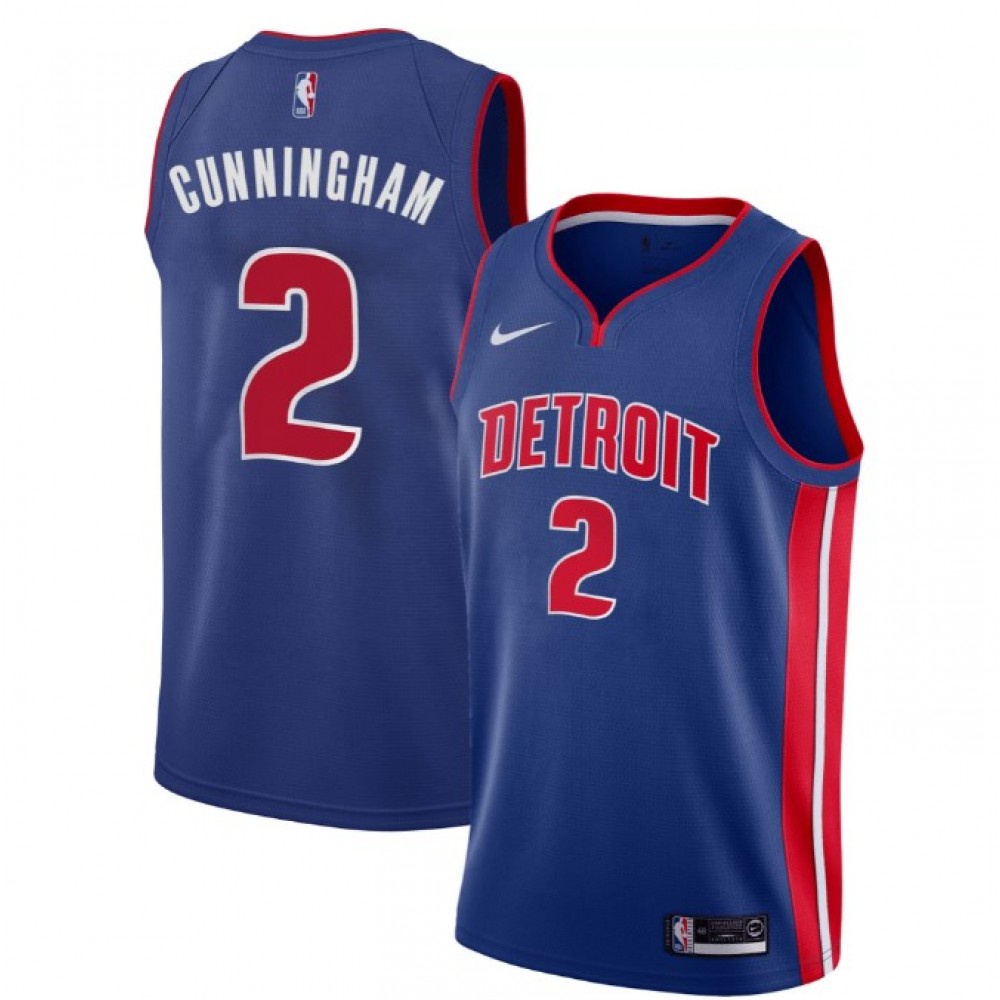 Men's Detroit Pistons Cade Cunningham #2 Blue 2021 Swingman Jersey - Icon Edition-Pro Kit Vault | Brand New 26/27 Sports Jerseys